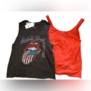 Pete and Greta Red Tank and Grey Rolling Stones NWT Tank